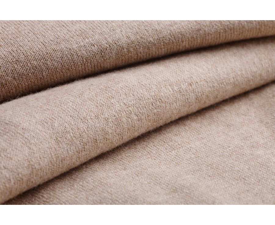 Pull coton homme fin bio/cachemire col V Beige Chiné - VADIM