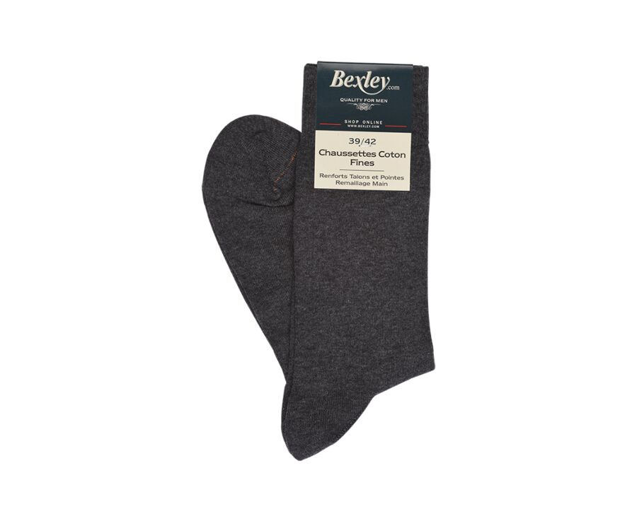 Chaussettes homme fines coton Anthracite