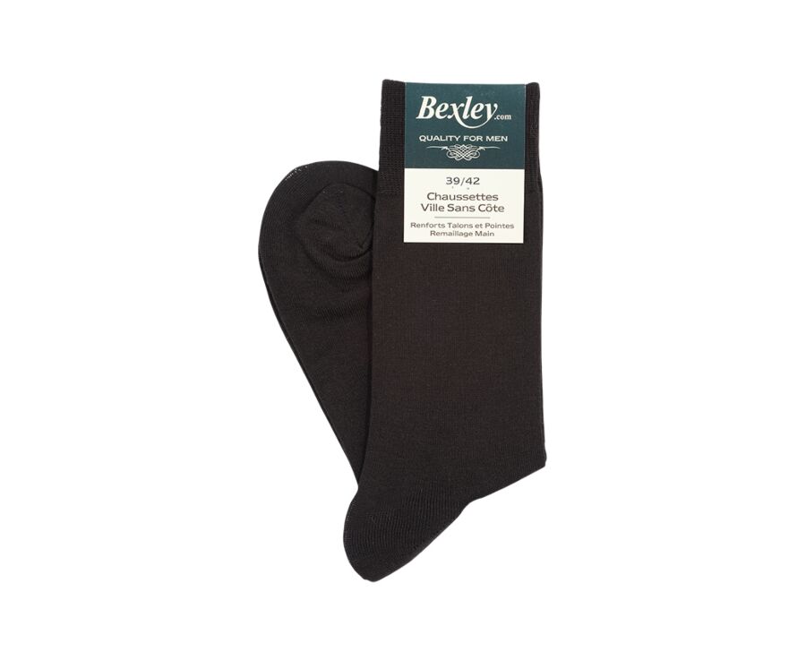 Chaussettes homme fines coton Marron