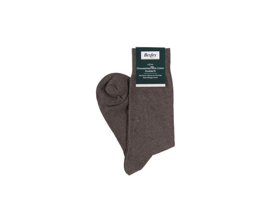 Chaussettes homme coton Chocolat chiné