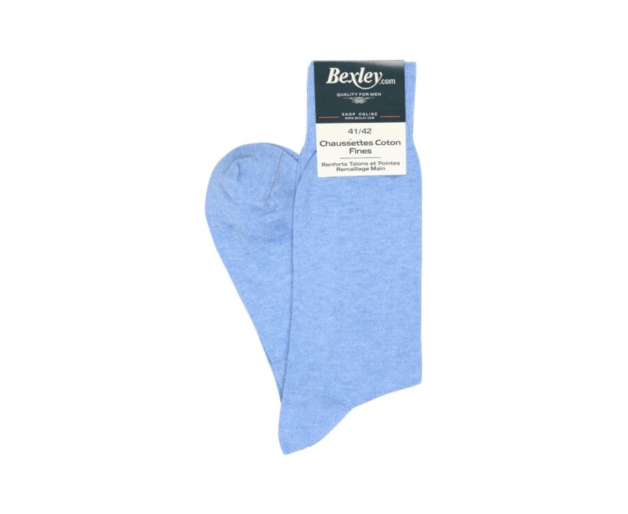 Chaussettes homme fines coton Bleu Chiné