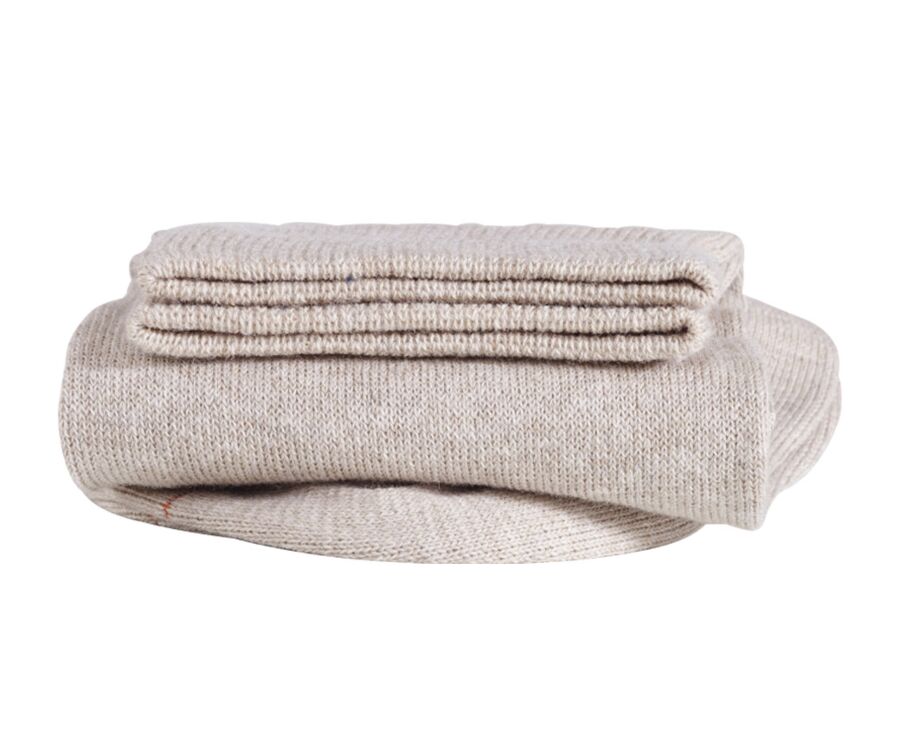 Chaussettes homme fines coton Beige Chiné
