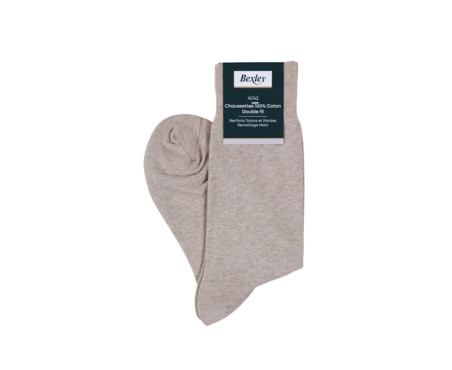Chaussettes homme coton Beige Chiné