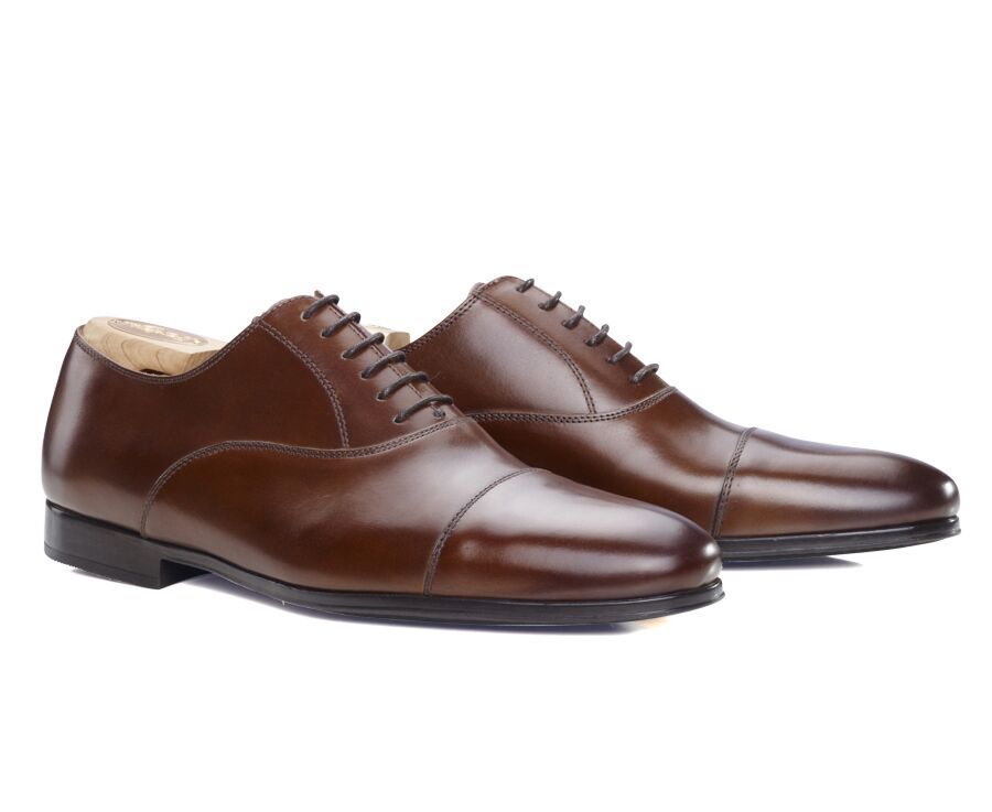 Richelieu homme Châtaigne patiné semelle gomme - LENNOX GOMME URBAN