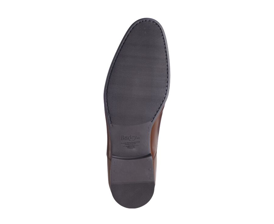 Richelieu homme Châtaigne patiné semelle gomme - LENNOX GOMME URBAN