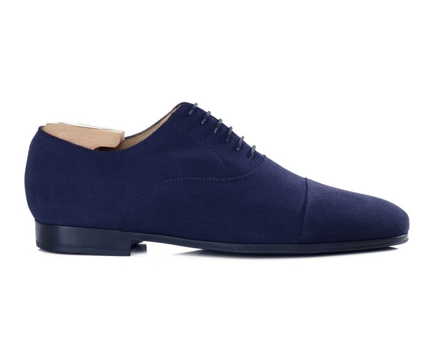 Richelieu homme Velours Bleu marine semelle gomme - LENNOX GOMME URBAN