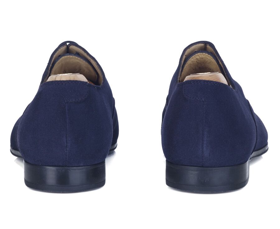 Richelieu homme Velours Bleu marine semelle gomme - LENNOX GOMME URBAN