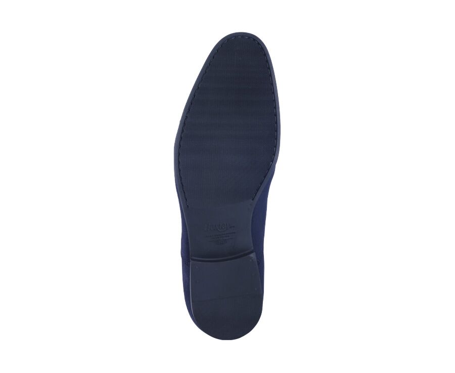 Richelieu homme Velours Bleu marine semelle gomme - LENNOX GOMME URBAN