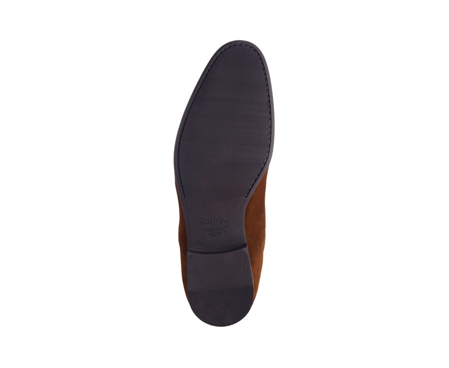 Richelieu homme - Velours Havane - LENNOX GOMME URBAN