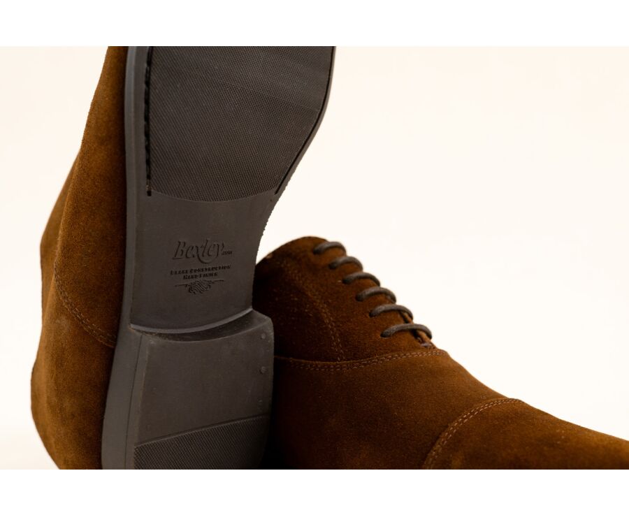 Richelieu homme - Velours Havane - LENNOX GOMME URBAN