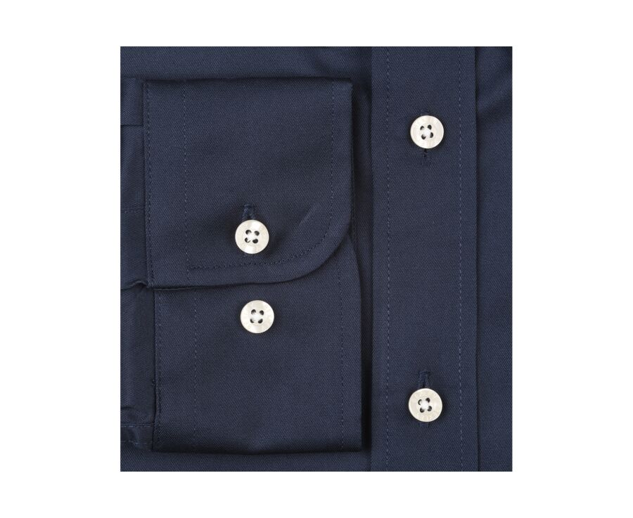 Chemise navy 100% coton - Col américain - ALVIN