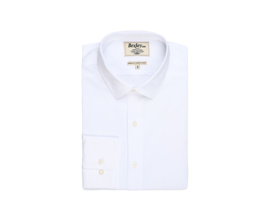 Chemise blanche coton popeline - Col français - LOUIS CLASSIC