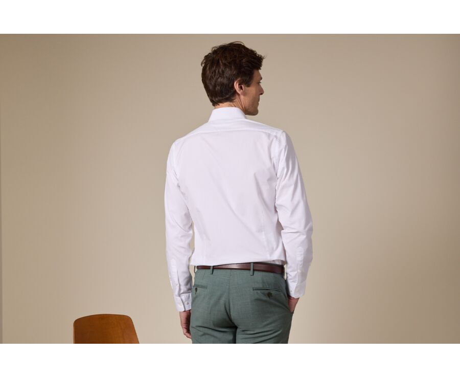 Chemise blanche coton popeline - Col français - LOUIS CLASSIC