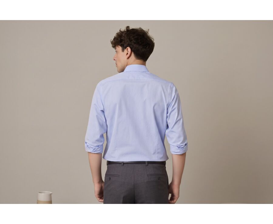 Chemise bleu ciel coton - Col français - LOUIS CLASSIC