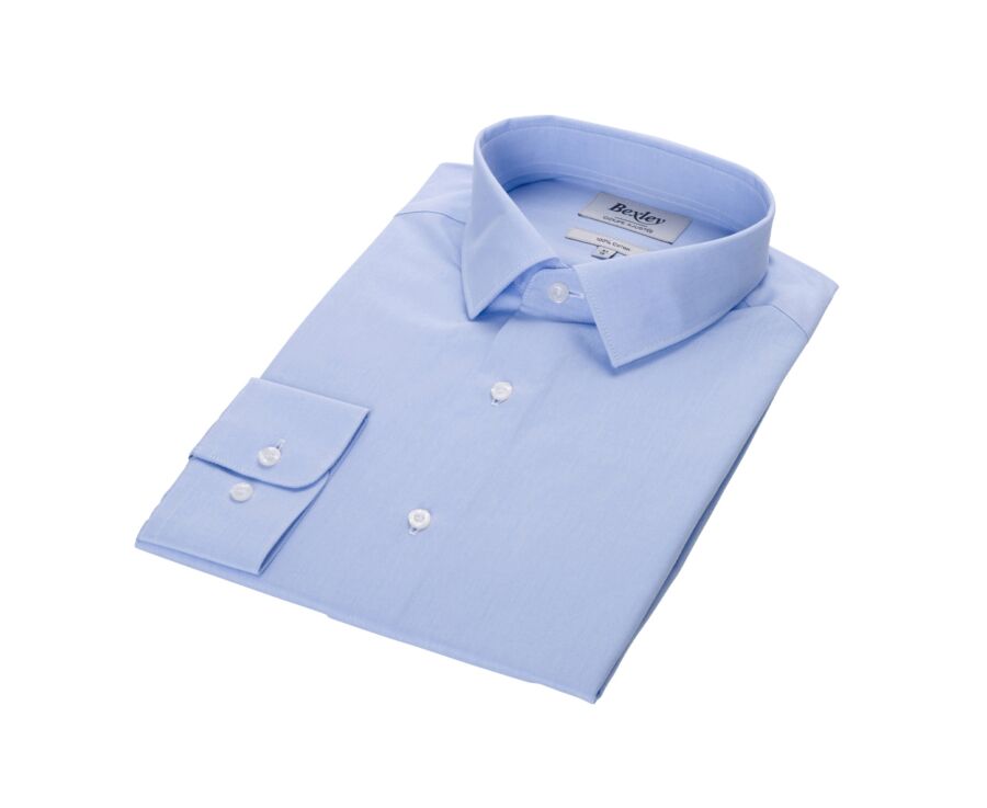 Chemise bleu ciel coton - Col français - LOUIS CLASSIC
