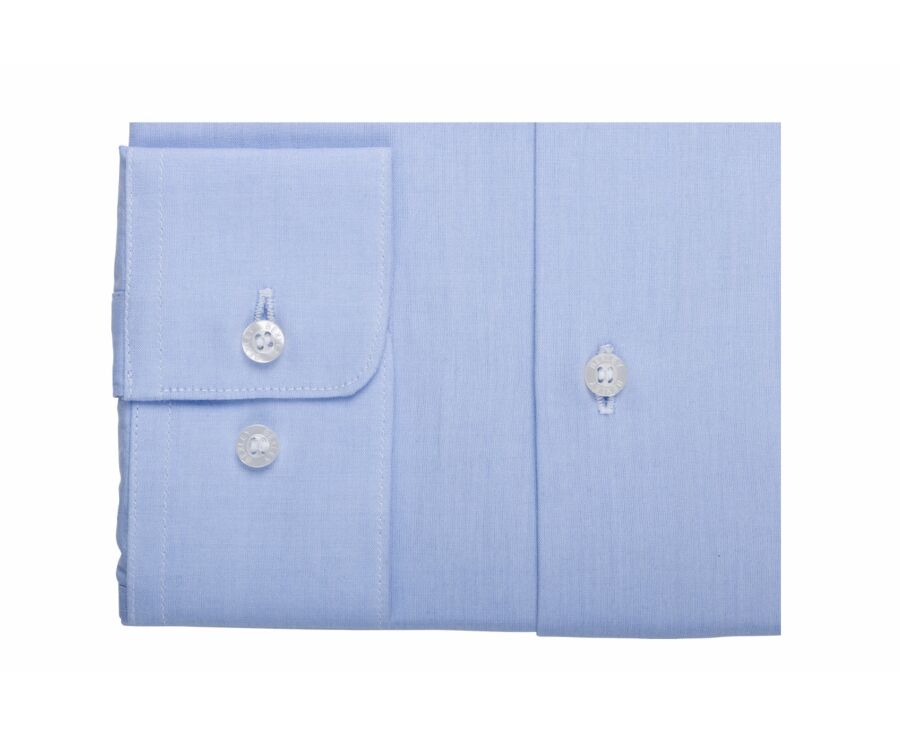 Chemise bleu ciel coton - Col français - LOUIS CLASSIC