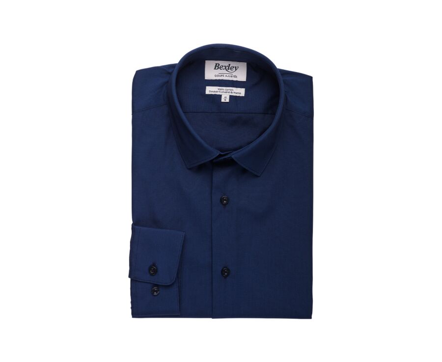 Chemise Popeline homme - Marine - LOUIS CLASSIC
