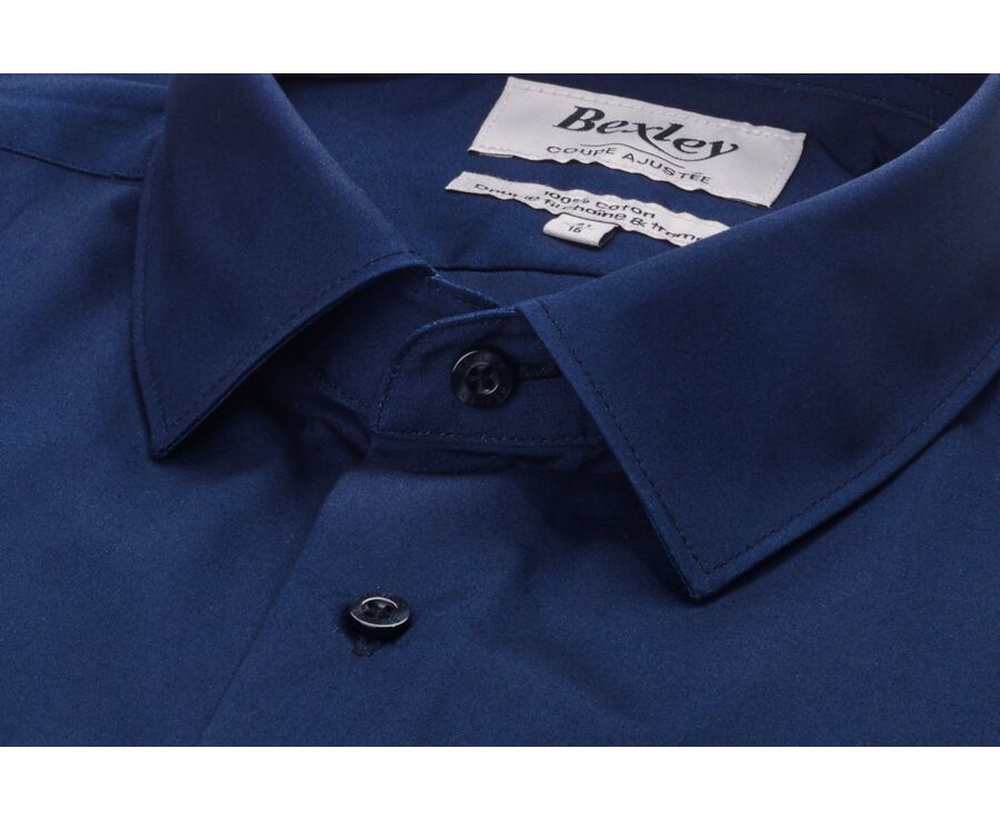 Chemise Popeline homme - Marine - LOUIS CLASSIC