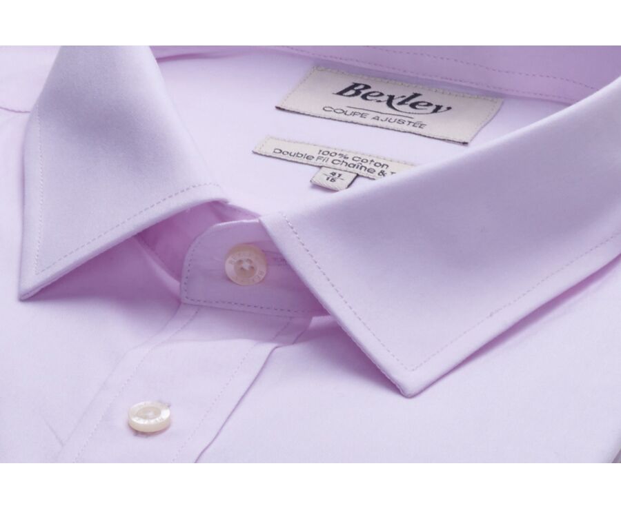 Chemise Rose pâle coton - Col français - LOUIS CLASSIC