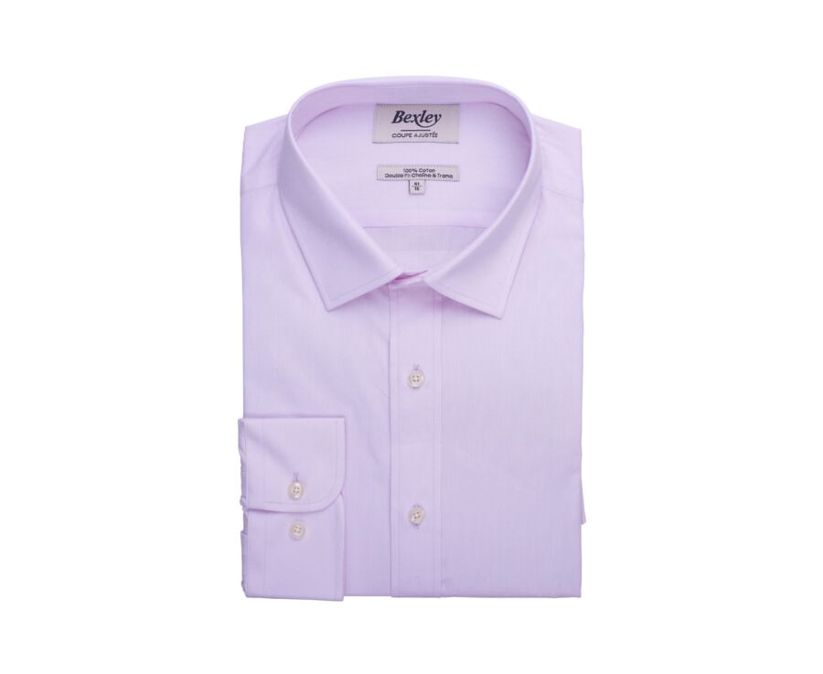 Chemise Rose pâle coton - Col français - LOUIS CLASSIC