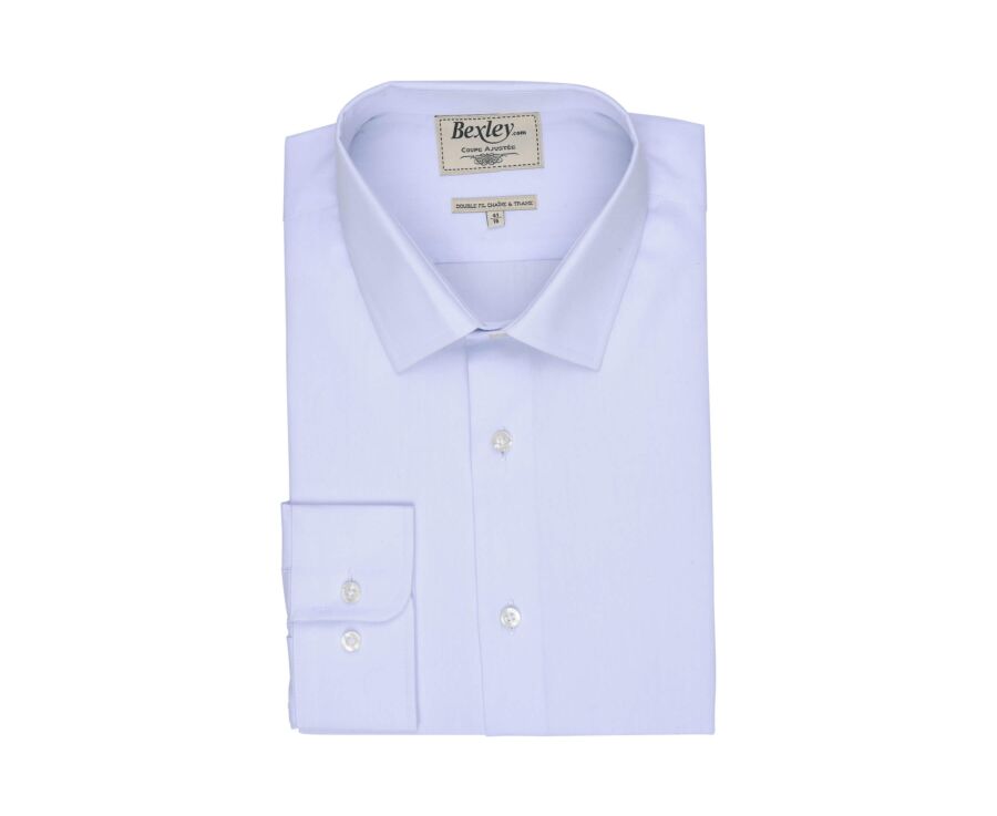 Chemise bleu pâle coton - Col français - LOUIS CLASSIC