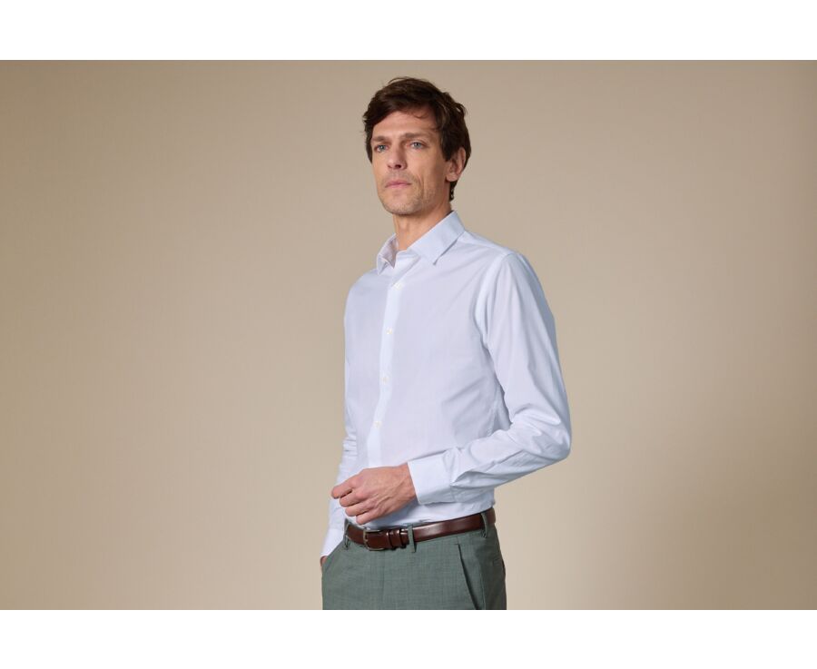 Chemise bleu pâle coton - Col français - LOUIS CLASSIC