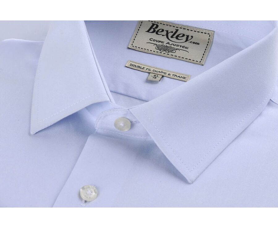 Chemise bleu pâle coton - Col français - LOUIS CLASSIC