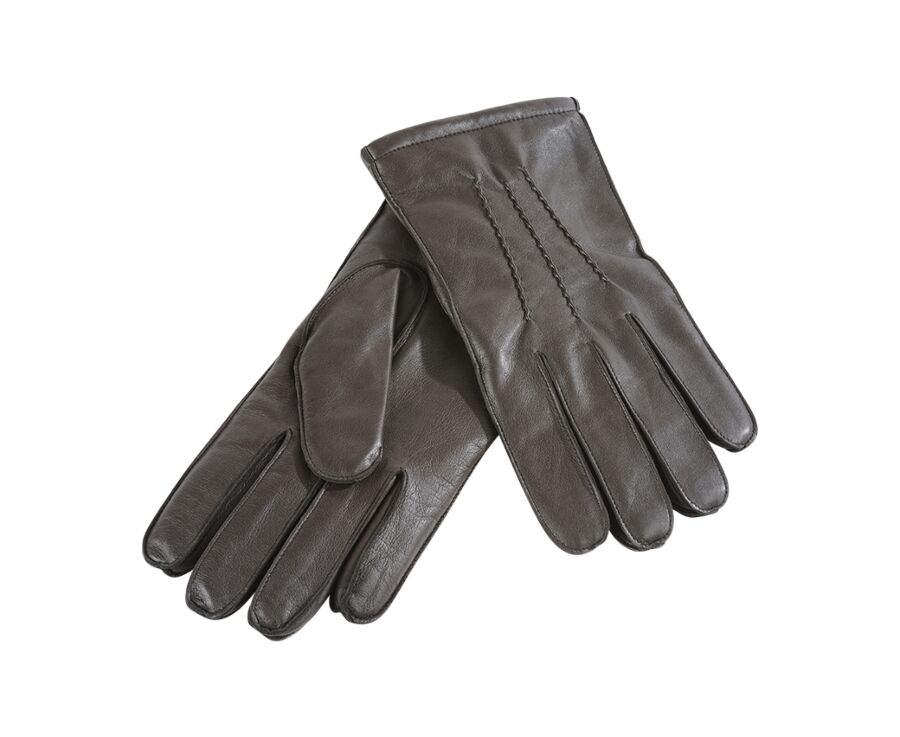 Gants homme en cuir d'agneau Chocolat