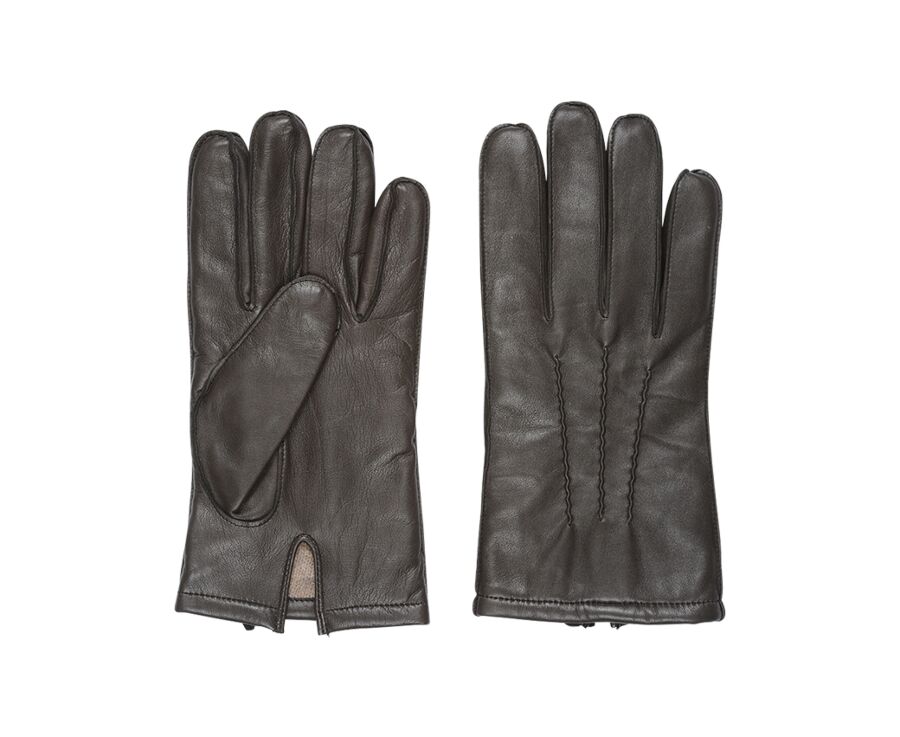 Gants homme en cuir d'agneau Chocolat