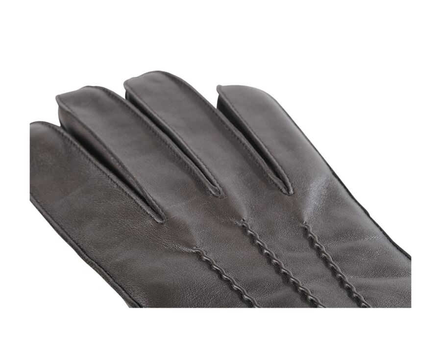 Gants homme en cuir d'agneau Chocolat
