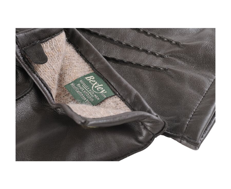 Gants homme en cuir d'agneau Chocolat