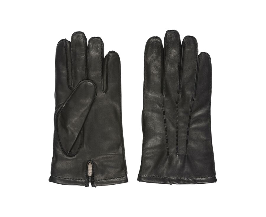 Gants homme en cuir d'agneau Noir
