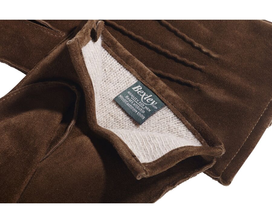 Gants homme en velours de chèvre Havane