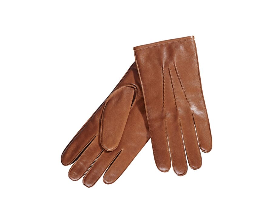 Gants homme en cuir d'agneau Cognac