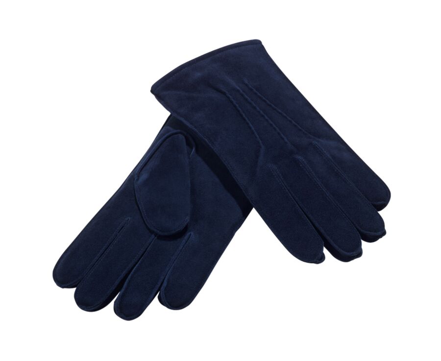 Gants homme en velours de chèvre navy