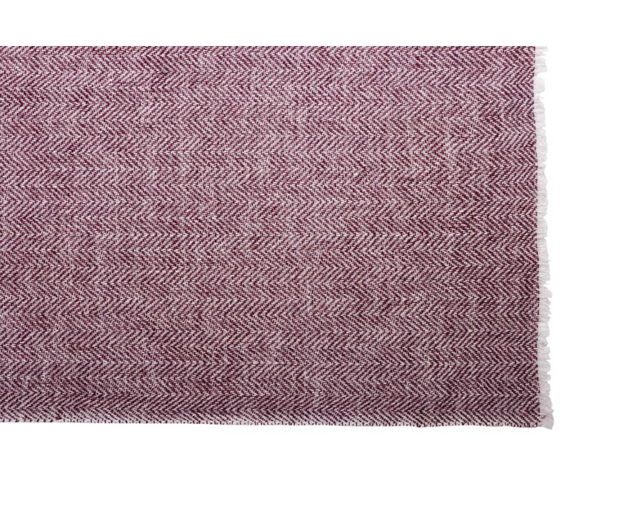 Écharpe fine Laine et Cachemire Chevron Bordeaux et Écru