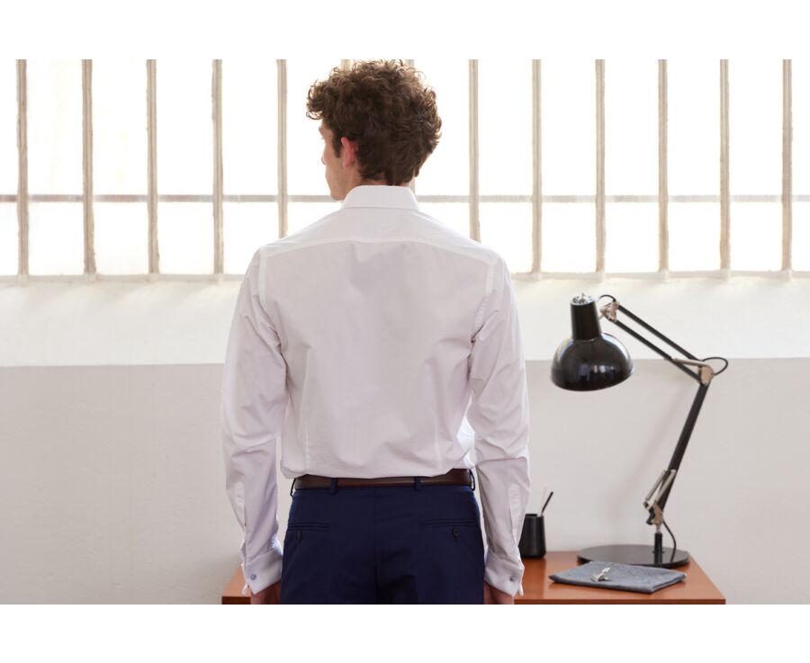 Chemise blanche à boutons de manchettes - PIETRO