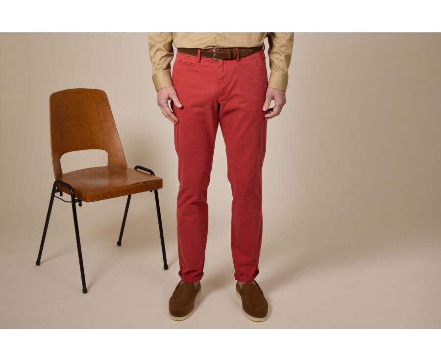 Pantalon chino homme Rouge Brique - KYRK