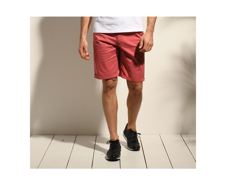 Bermuda chino homme Framboise - BARRY
