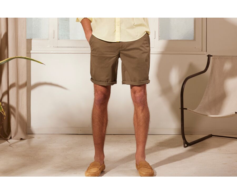 Bermuda chino homme Olive foncé - BARRY