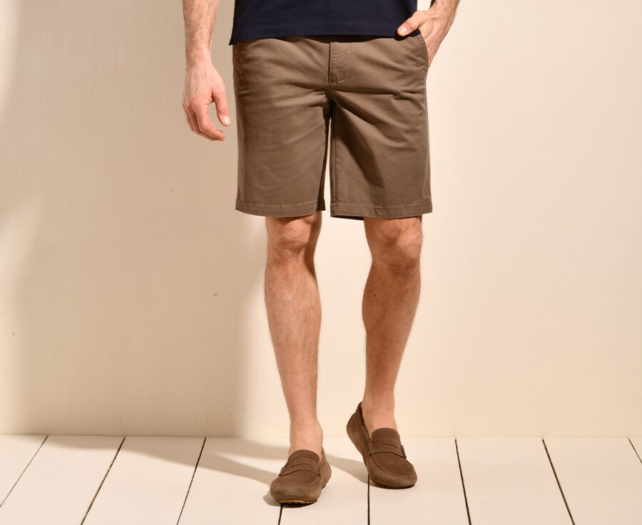 Bermuda chino homme Taupe Foncé II - BARRY