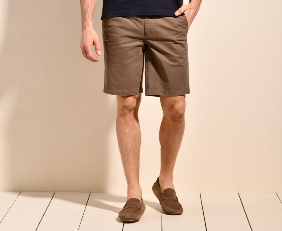 Bermuda chino homme Taupe Foncé II - BARRY