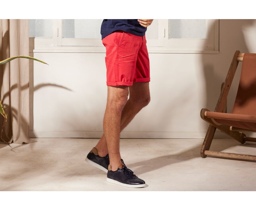 Bermuda chino homme Framboise vif - BARRY