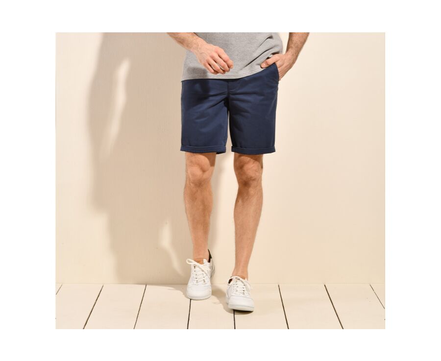 Bermuda chino homme Navy Denim - BARRY