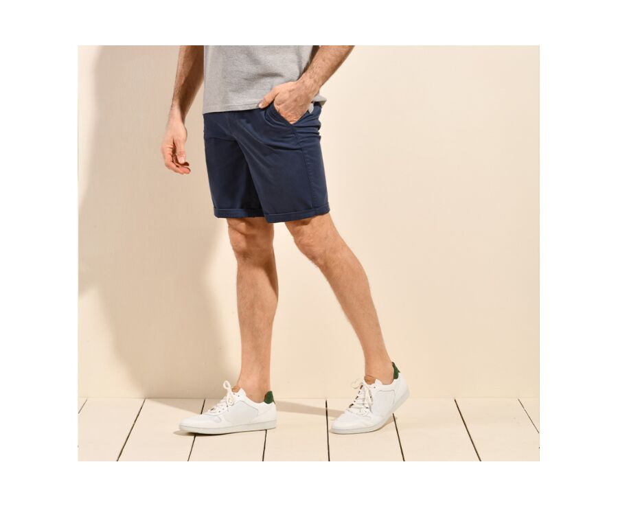 Bermuda chino homme Navy Denim - BARRY