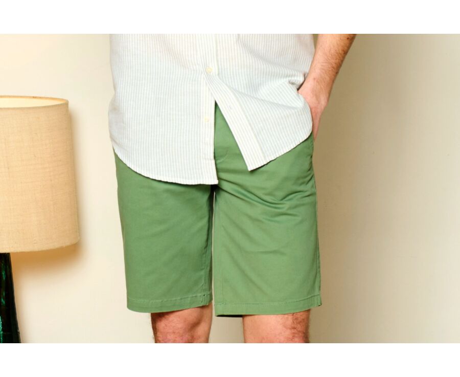 Bermuda chino homme Vert Sauge - BARRY