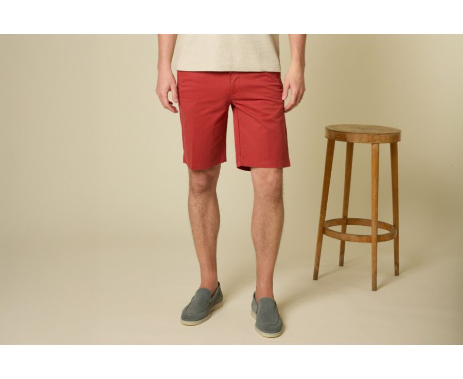 Bermuda chino homme - Rouge Brique - BARRY