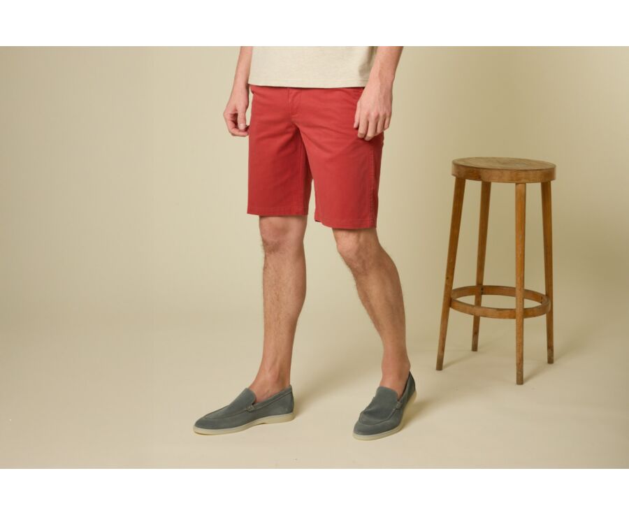 Bermuda chino homme - Rouge Brique - BARRY