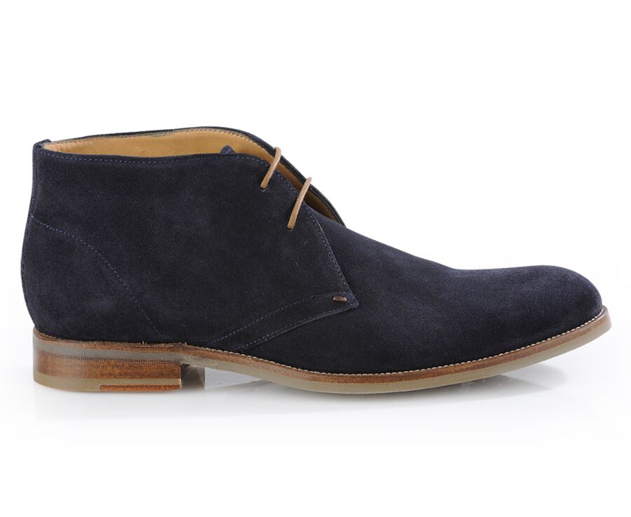 Desert boots homme Velours Bleu Océan - WARWICK GOMME