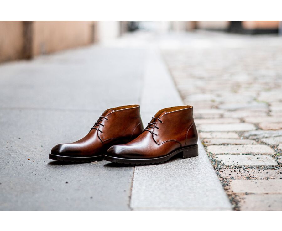 Desert boots homme Cognac patiné - WARWICK